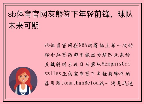 sb体育官网灰熊签下年轻前锋，球队未来可期